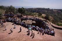 7: Saint George church in Lalibela at Timkat celebrations.