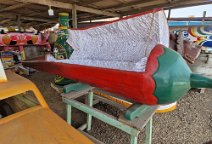 16: Pepper-shaped coffin in coffin shop, Accra