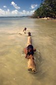 20: Boys playing with a trunk at Ambodiatafana (Sainte Marie)