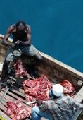 2: Fipa  butchers  selling meat  (Tanganika lake)
