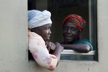 19: Ndebele old women on a train (Victoria falls station)