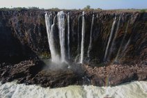 23: Victoria falls (dry season)dropping into mighty Zambezi